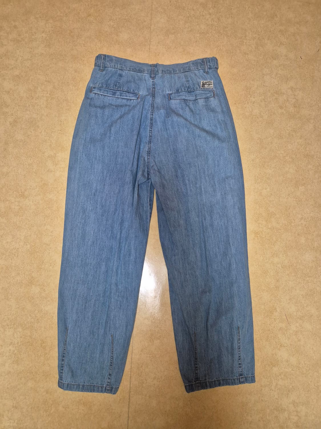 맥우드건 치노 7707 원턱 슬랙스 린넨데님 라이트인디고 데님팬츠 상품이미지2