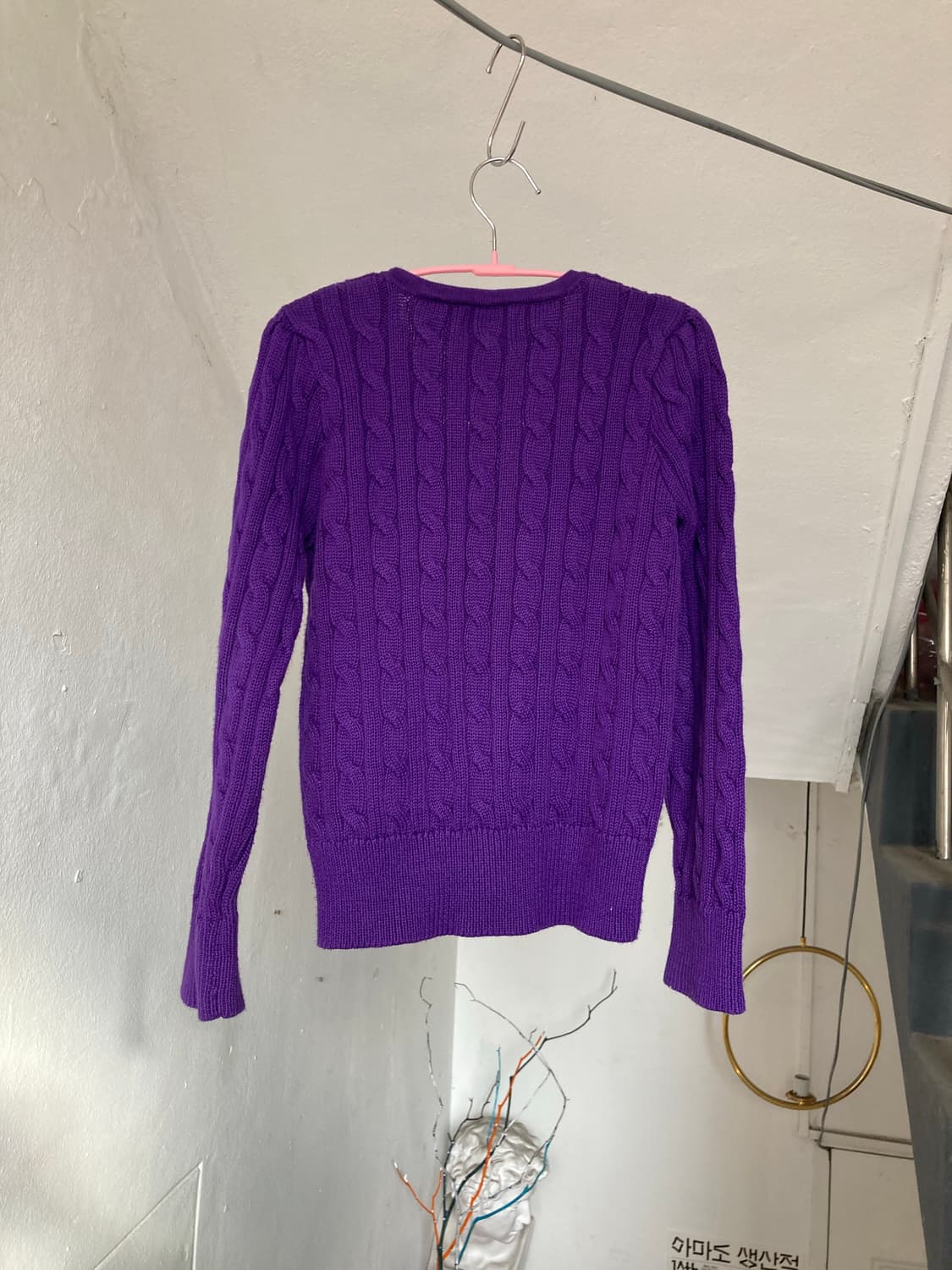 *KIDS* 키즈 랄프로렌 퍼플 리본 꽈배기 가디건 상품이미지5