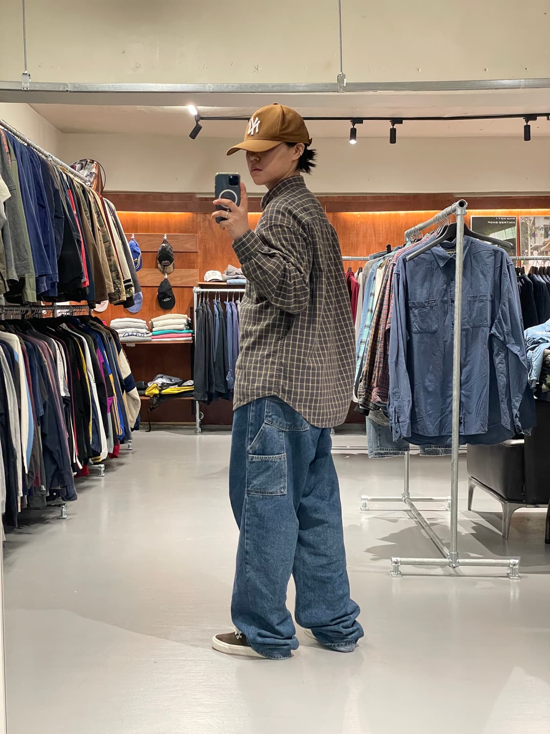 dockers 브라운 체크 셔츠 상품이미지1