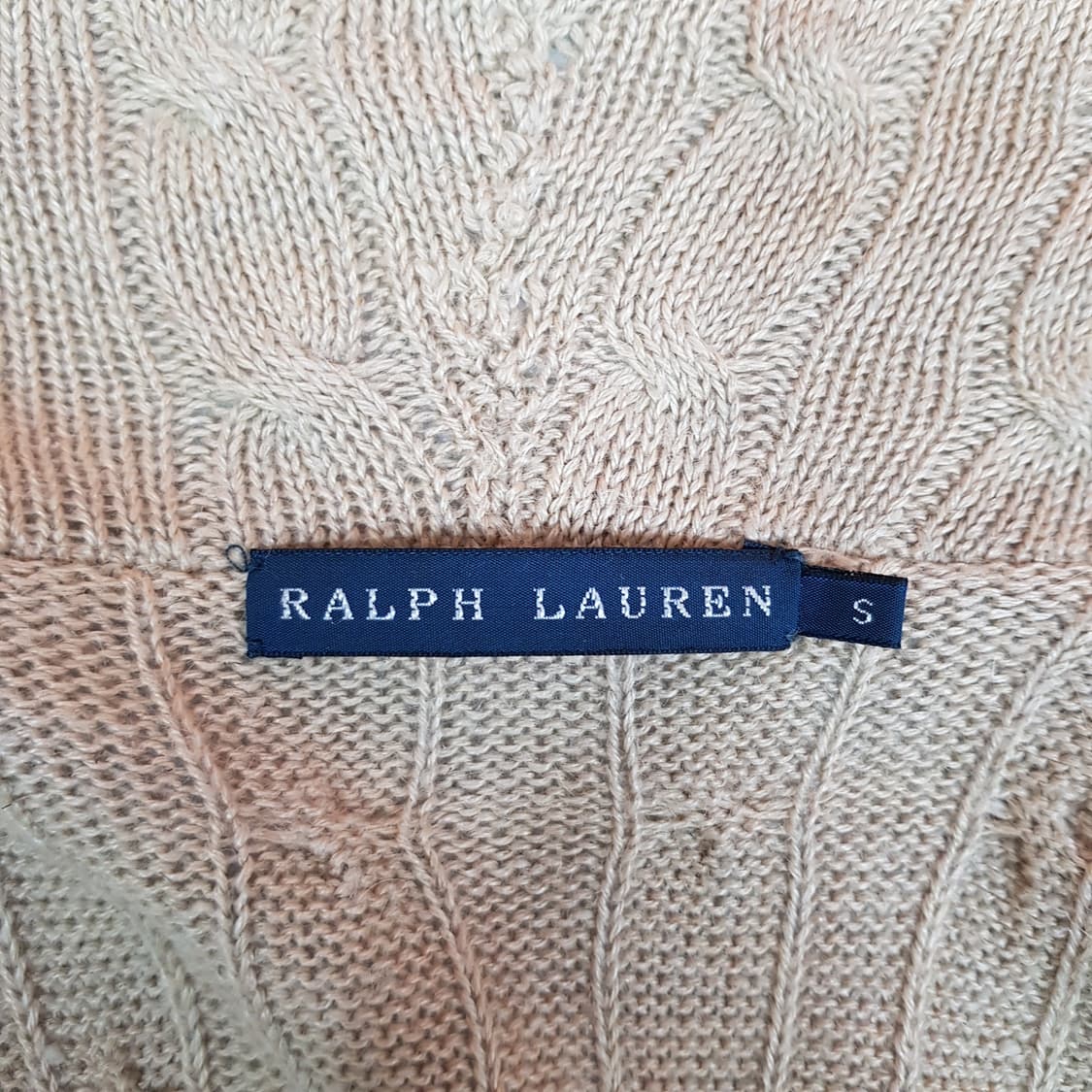 폴로 랄프로렌 케이블 니트 숄카라 롱 베스트 S사이즈 상품이미지5