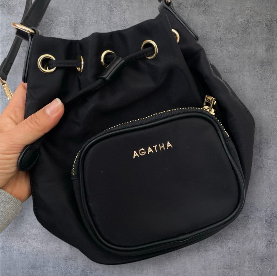 아가타 AGATHA 블랙 나일론 복조리백 토트 크로스백 상품이미지2