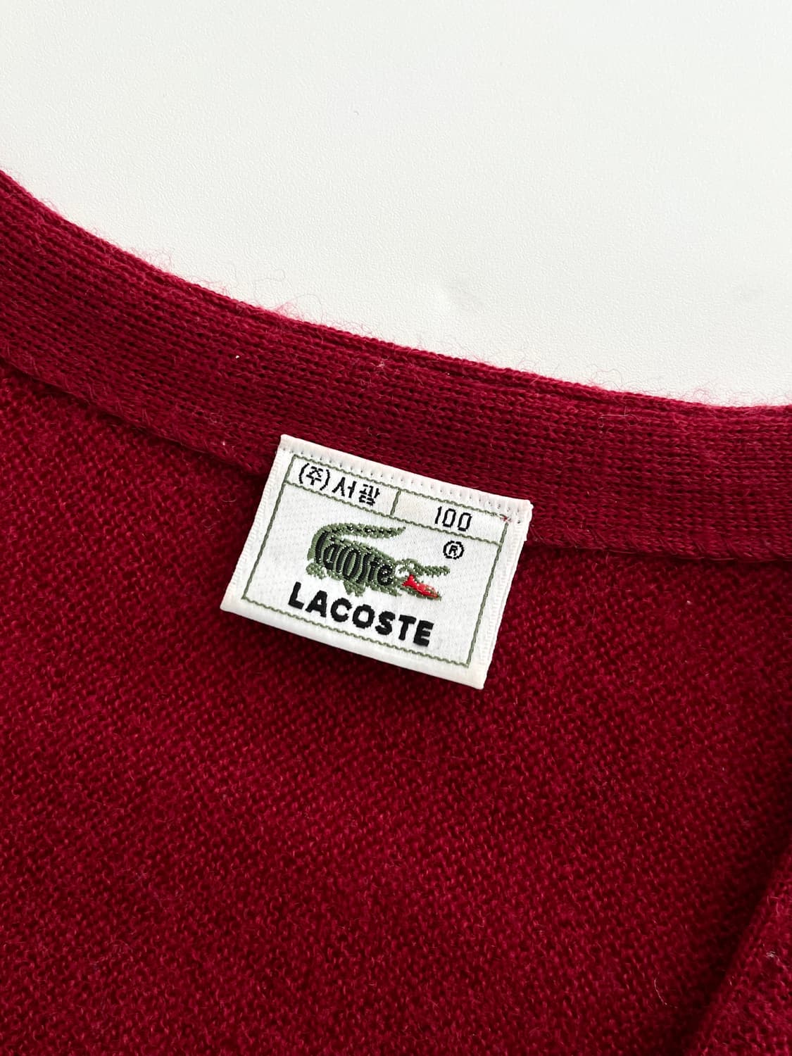Lacoste 라코스테 레드컬러 울 가디건 상품이미지7