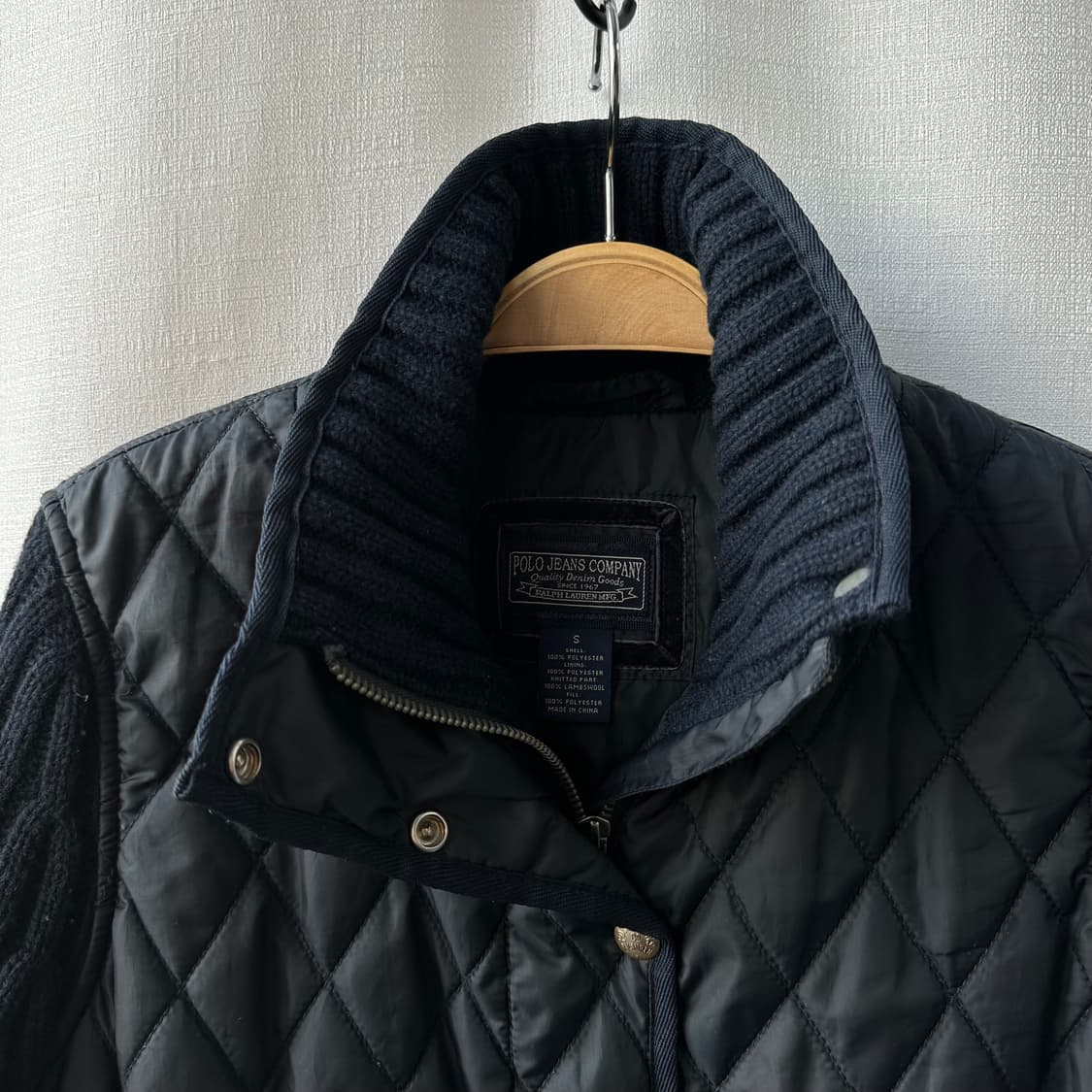 랄프로렌 폴로진스 퀼팅 니트 자켓 네이비 S 상품이미지5