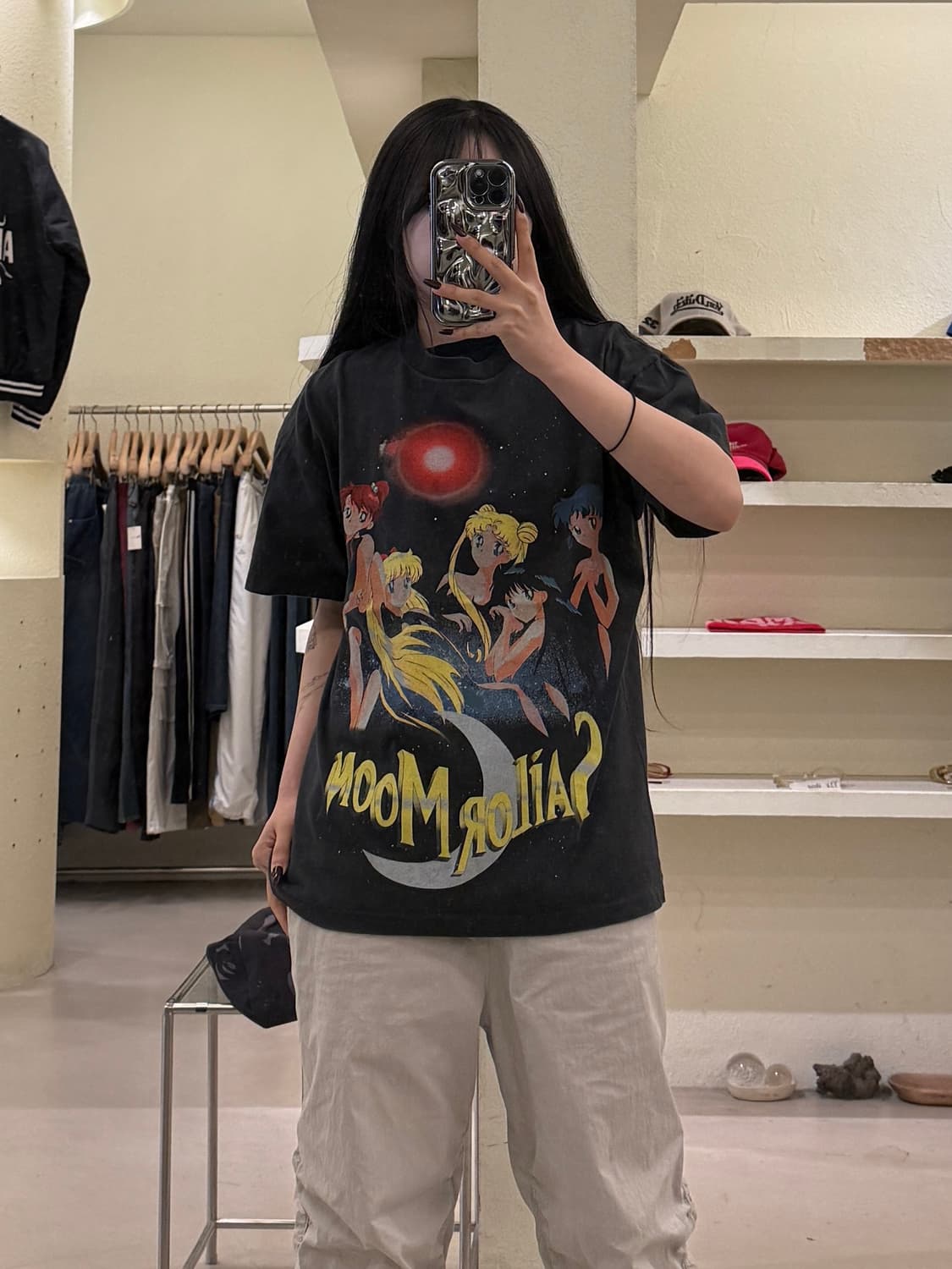 빈티지 달의 요정 세일러문 빅프린팅 반팔 티셔츠 U1644 상품이미지1
