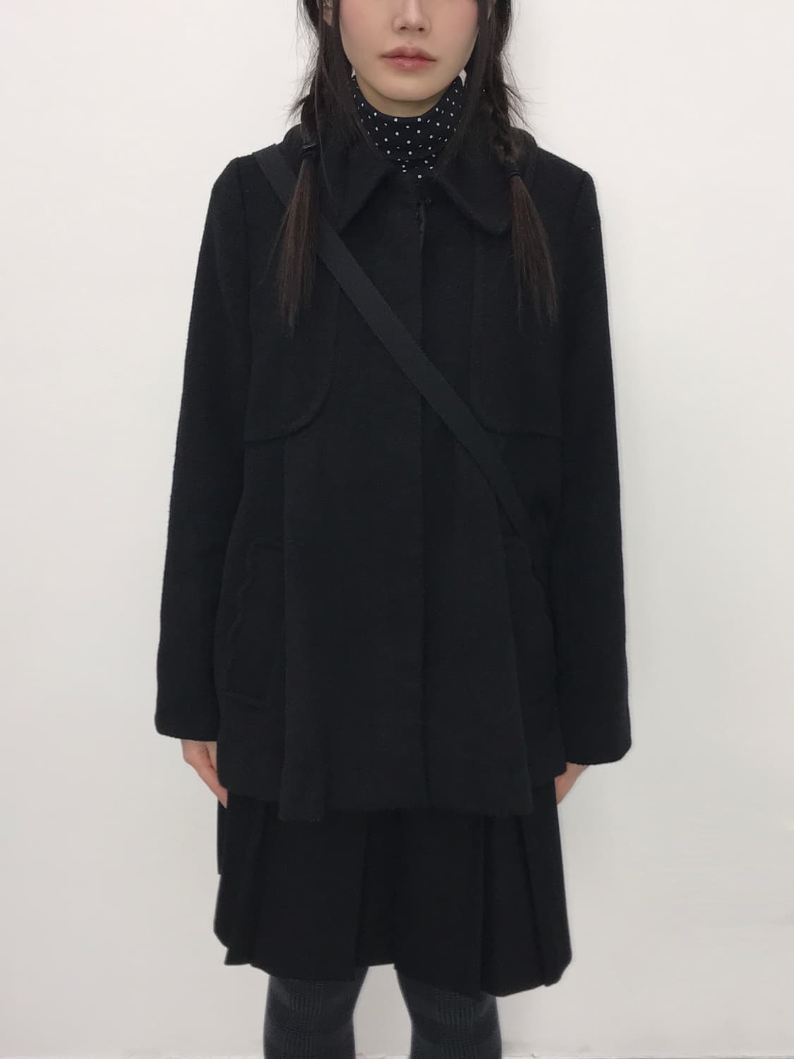 Barbie Japan Black Flare Half Coat  상품이미지2