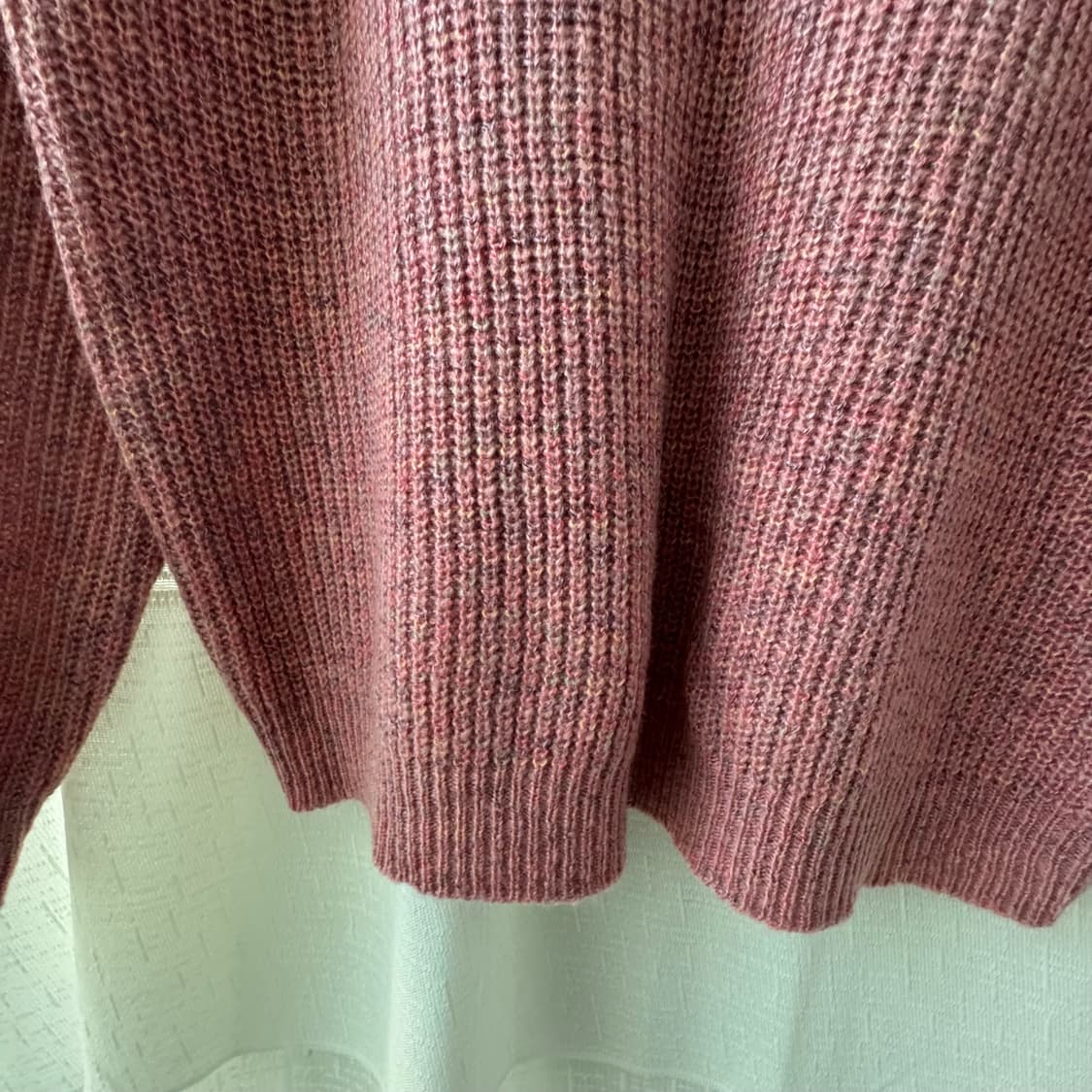 브이넥 로즈핑크 여리핏 니트 스웨터 상품이미지4