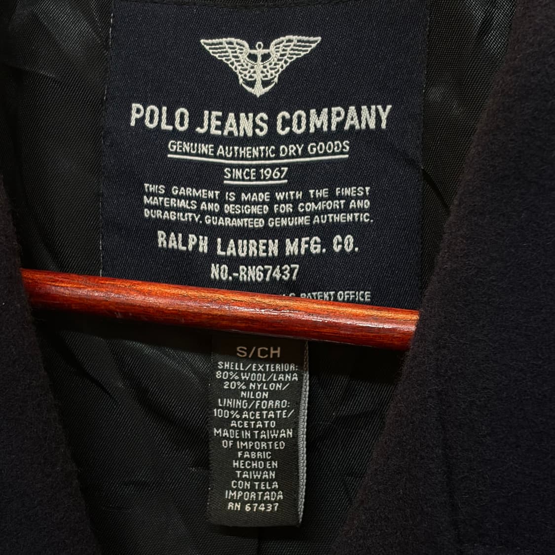 90s USA 빈티지 폴로랄프로렌 폴로진스 오리지널 피코트 울코트 상품이미지5