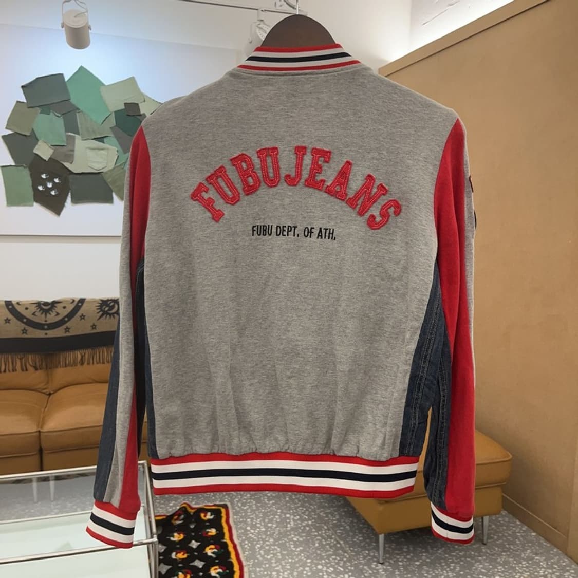 푸부 올드스쿨 Y2K 데님 패치 바이커 바시티자켓 M C08128 상품이미지4