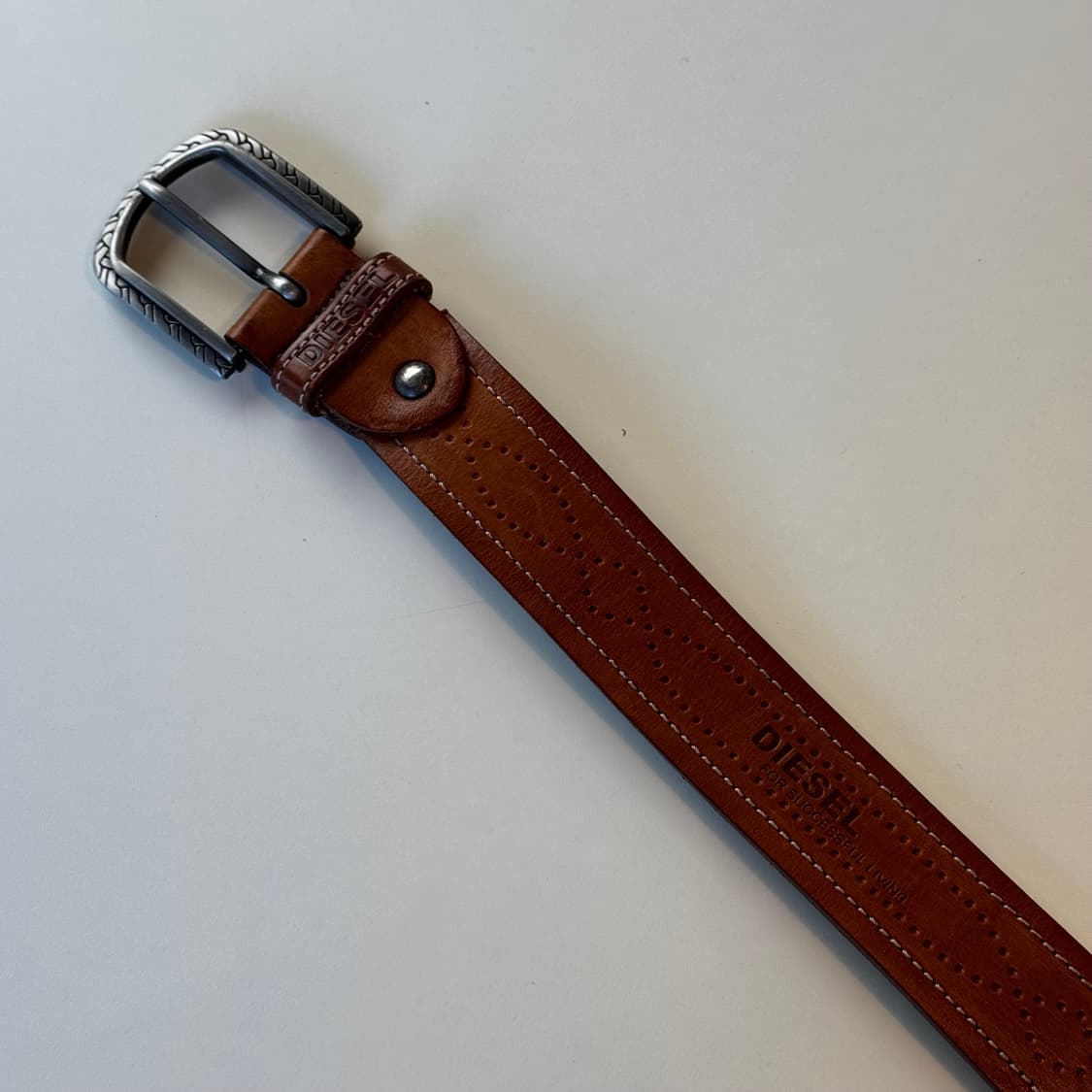 DIESEL 디젤 웨스턴 레더 벨트 (OS) 브라운 상품이미지2
