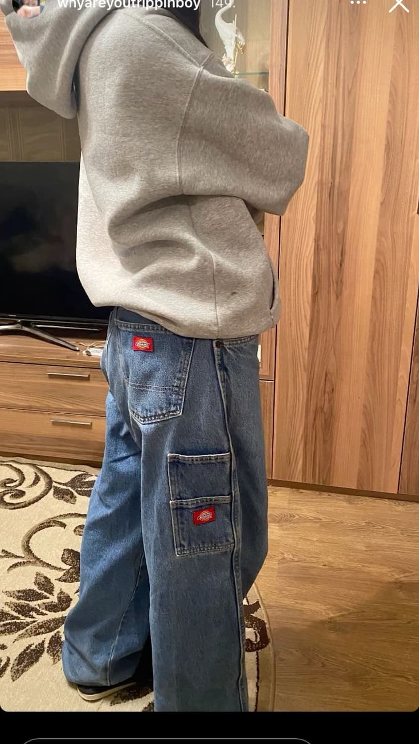 디키즈 더블로고 더블니 데님 워크팬츠 상품이미지1