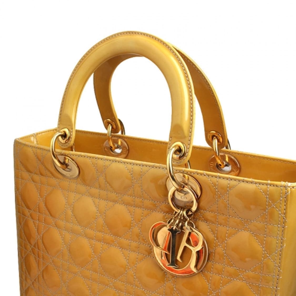 디올 옐로 페이던트 까나쥬 레이디 디올 금장 라지 토트겸 숄더 상품이미지7