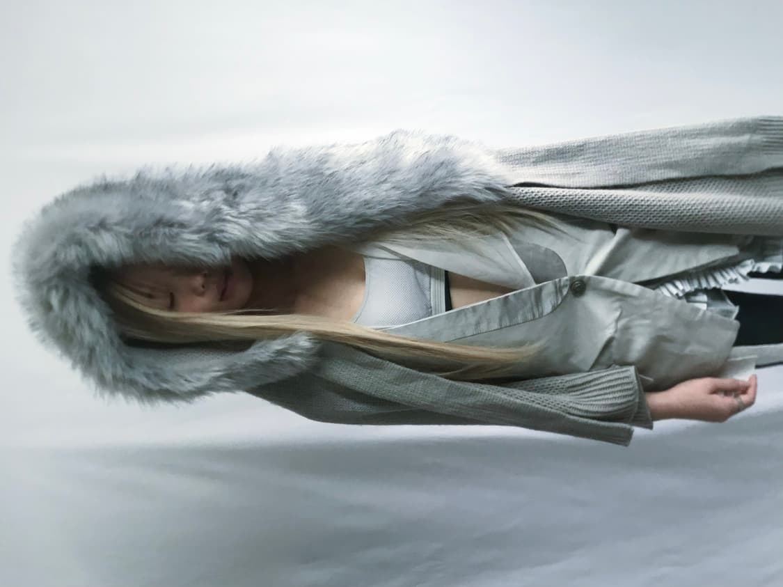 Sliver satin&chiffon layered belted vest 상품이미지3