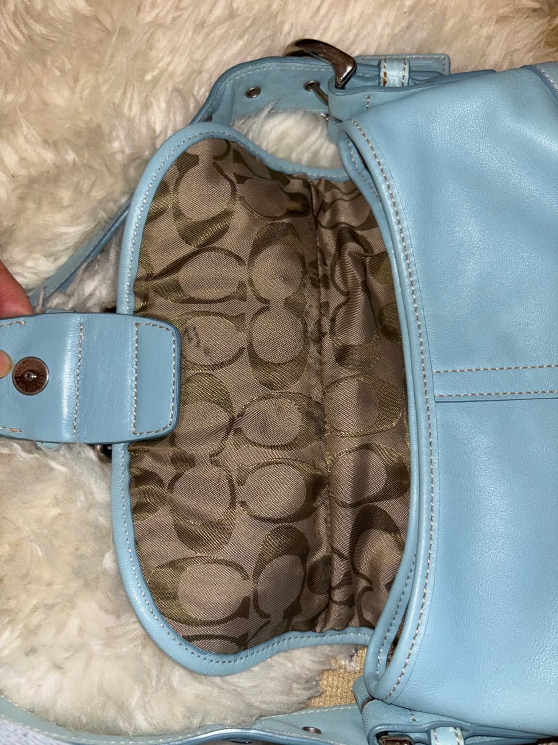 Coach rare sky blue vintage bag 상품이미지5