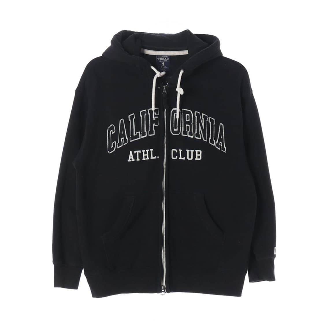 WHO.A.U 캘리포니아 레터링 기모 후드집업 S 상품이미지1
