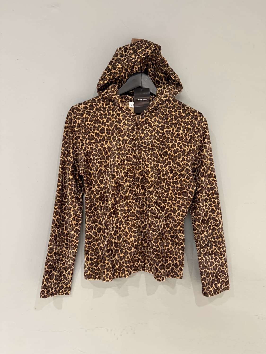 velvet leopard hood zip-up 상품이미지4