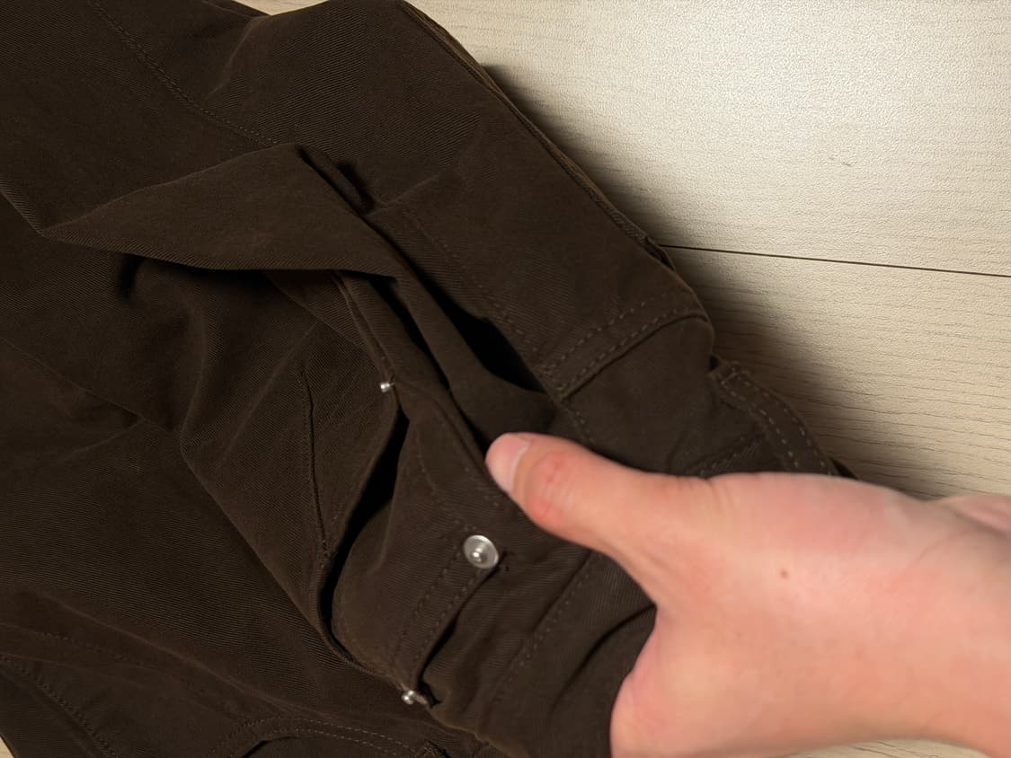 아워데이즈 사이드 턱 워시드 코튼 치노 팬츠 브라운 상품이미지5