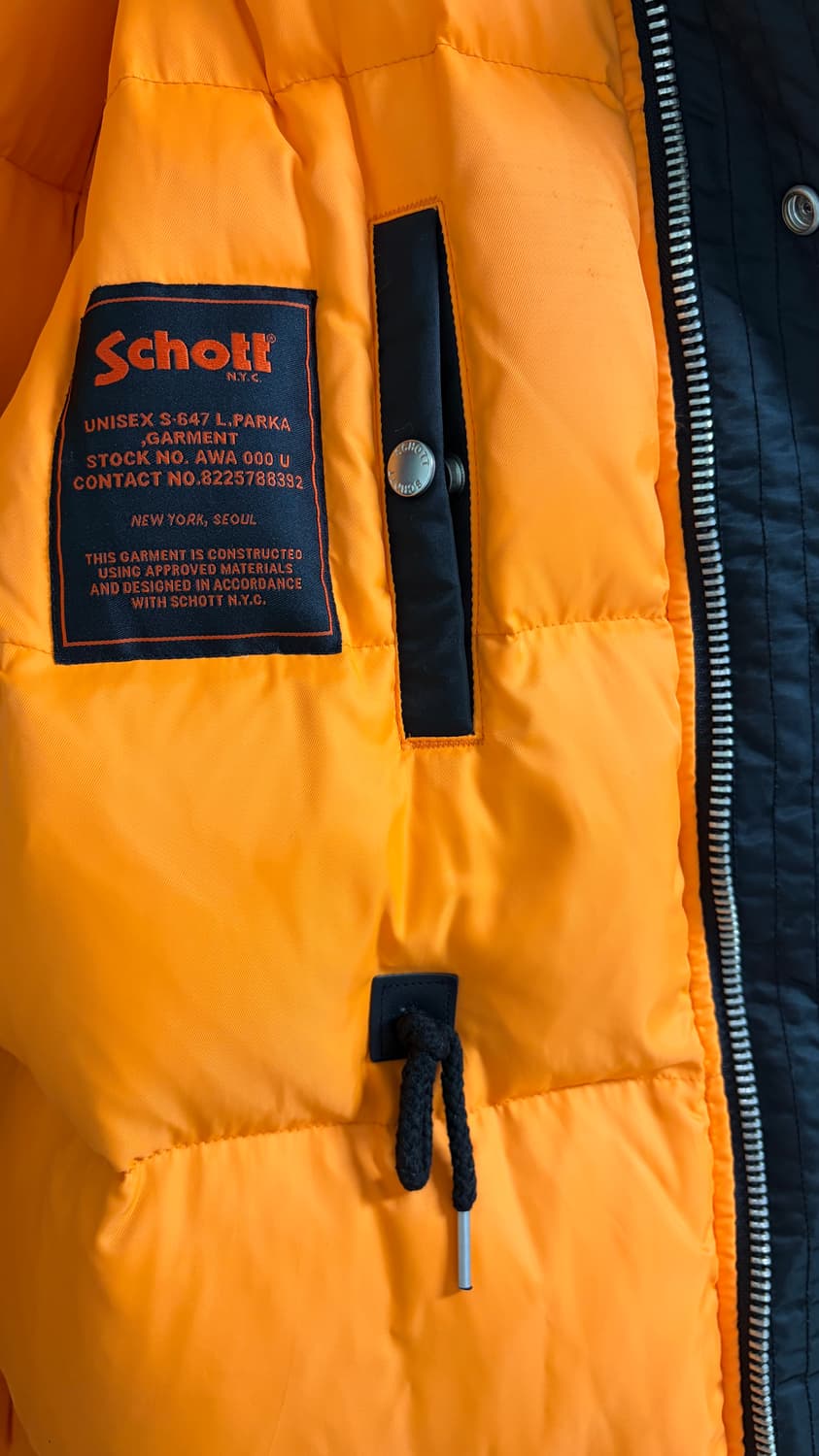 한정판 콜라보! 앤더슨벨 X Schott N.Y.C 유니섹스 다운 파카  상품이미지8