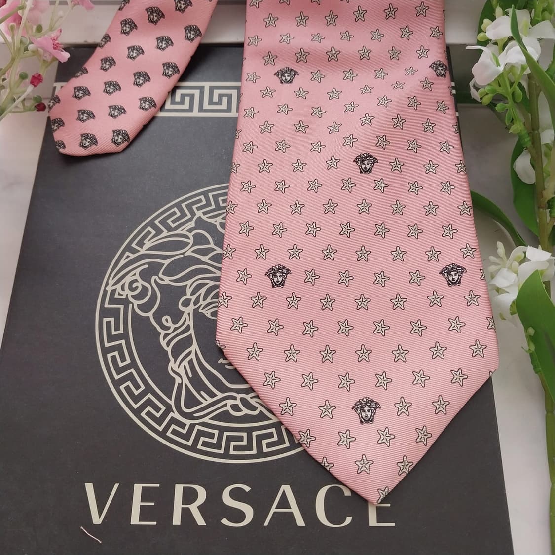 베르사체 실크 메두사 스타 패턴 넥타이 9.6cm A+~A등급 K1554 상품이미지3