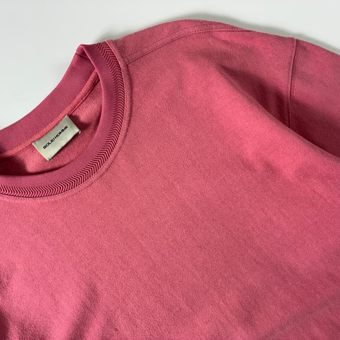 Solid homme  솔리드 옴므 코튼 피그먼트 핑크 맨투맨   상품이미지3