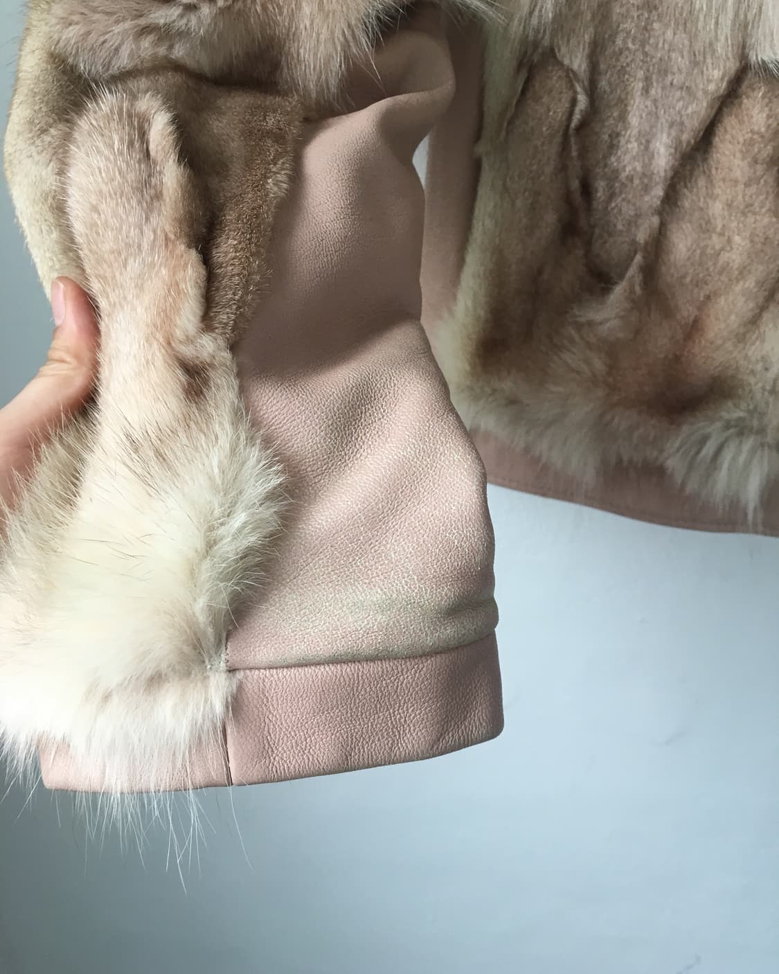 Fox fur zip up lamb leather jacket 상품이미지7