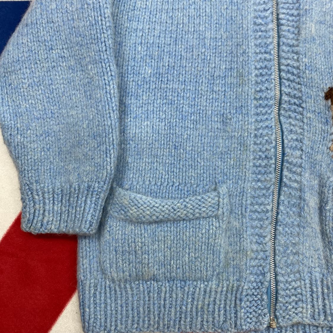 빈티지 헤비울 집업 실측 L  상품이미지3