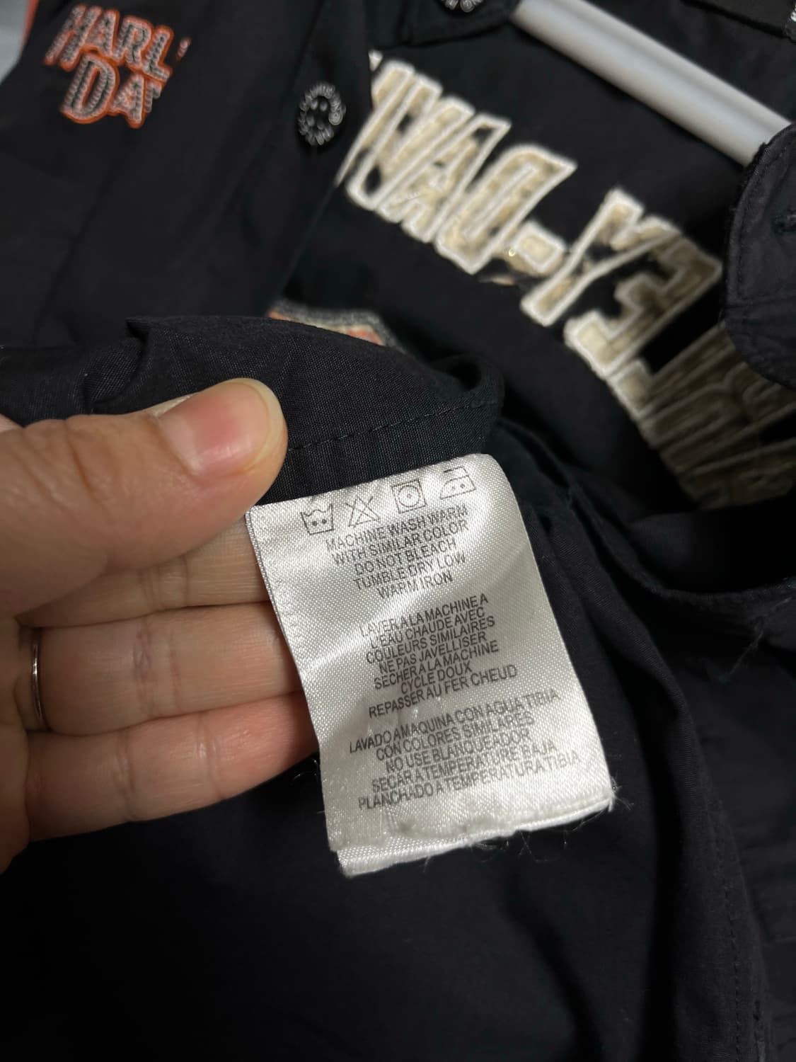 할리데이비슨 블랙 오렌지 배색 셔츠 S 상품이미지4