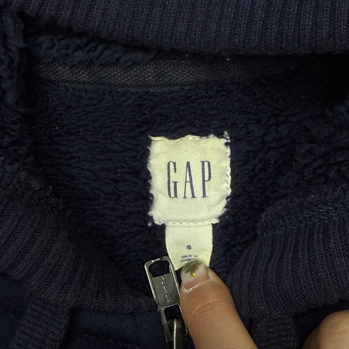 [S] 갭 네이비 기모 후드집업 상품이미지5