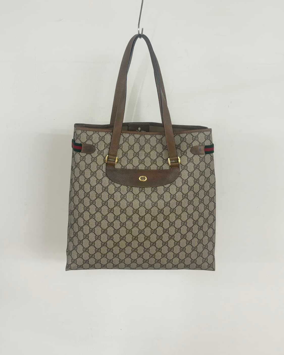 구찌 GG 수프림 웹 쉐리 라인 토트백 상품이미지2