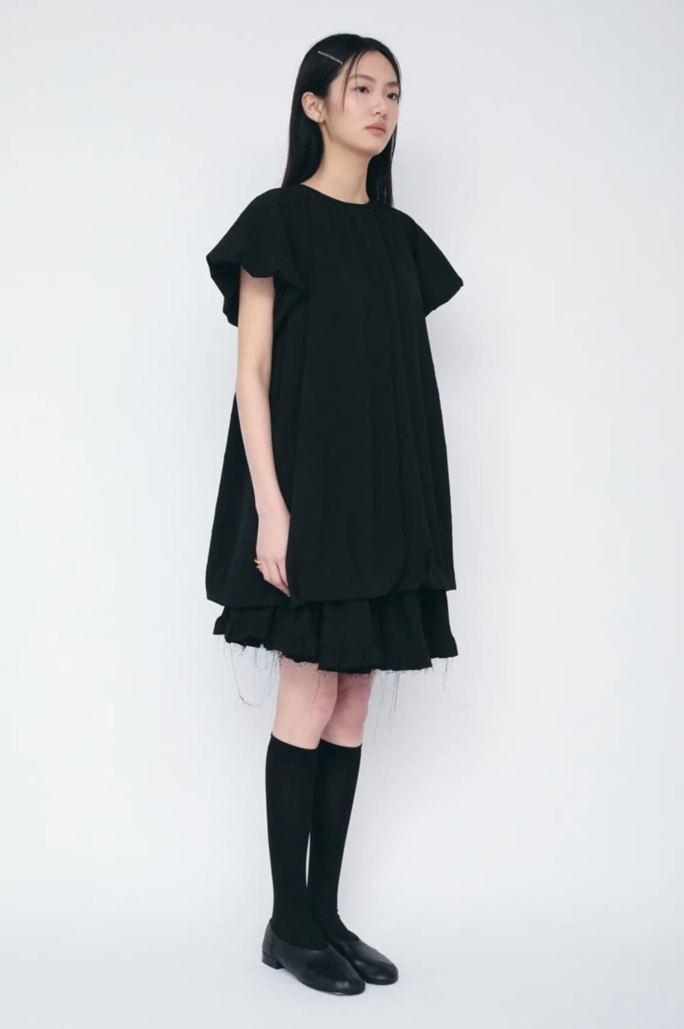 Cosmoss 코스모스 볼륨 미니 드레스 (플로럴 블랙)  상품이미지2