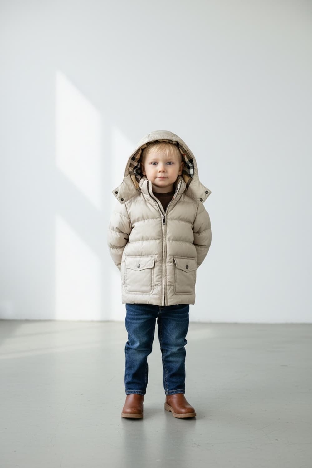 버버리 키즈 노바체크 라이트베이지 패딩(4세) 상품이미지1