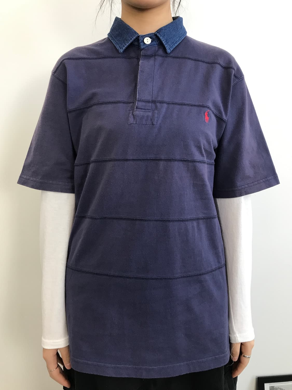 Polo Denim Collar Polo Shirt 상품이미지3