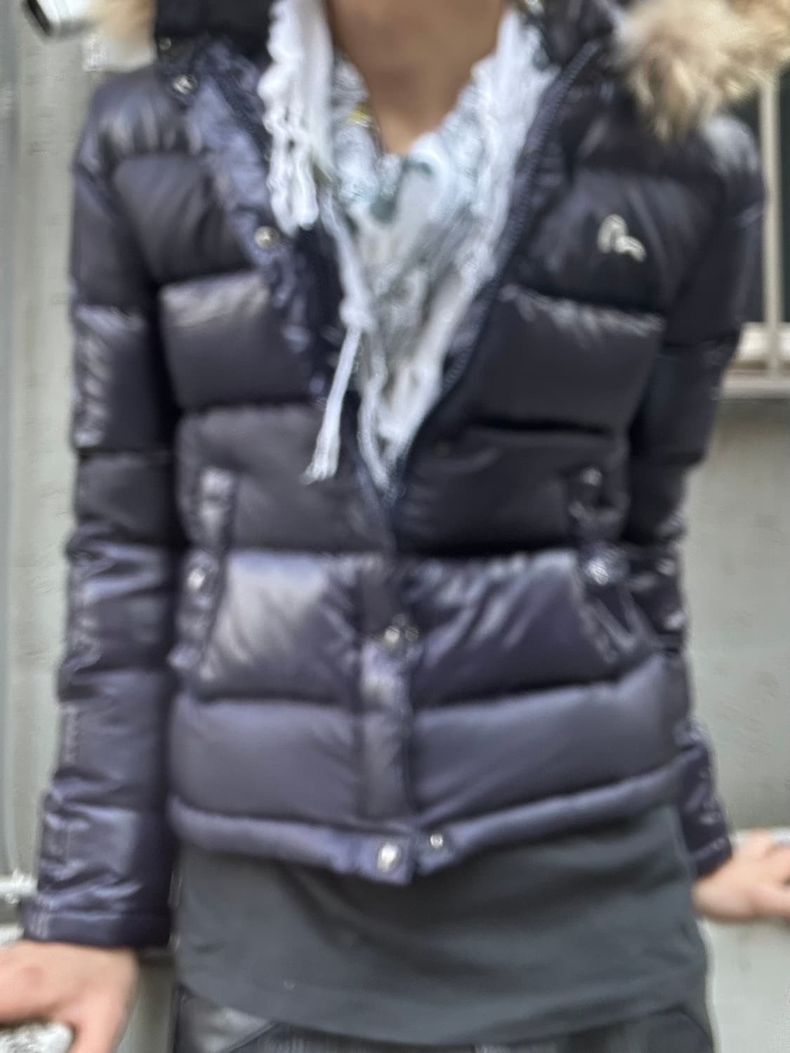2000s evisu 락시크 퍼플 숏 퍼 패딩 상품이미지5