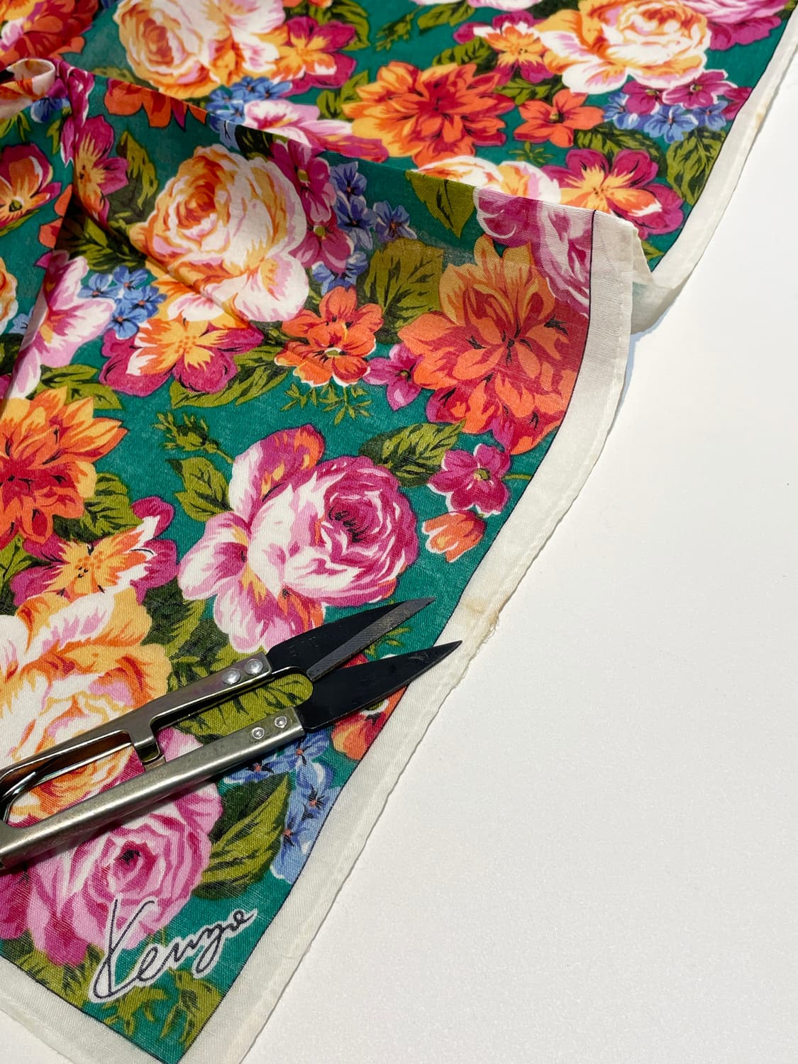 겐조 00s 재팬 플라워 패턴 쁘띠 손수건 A1457 상품이미지5