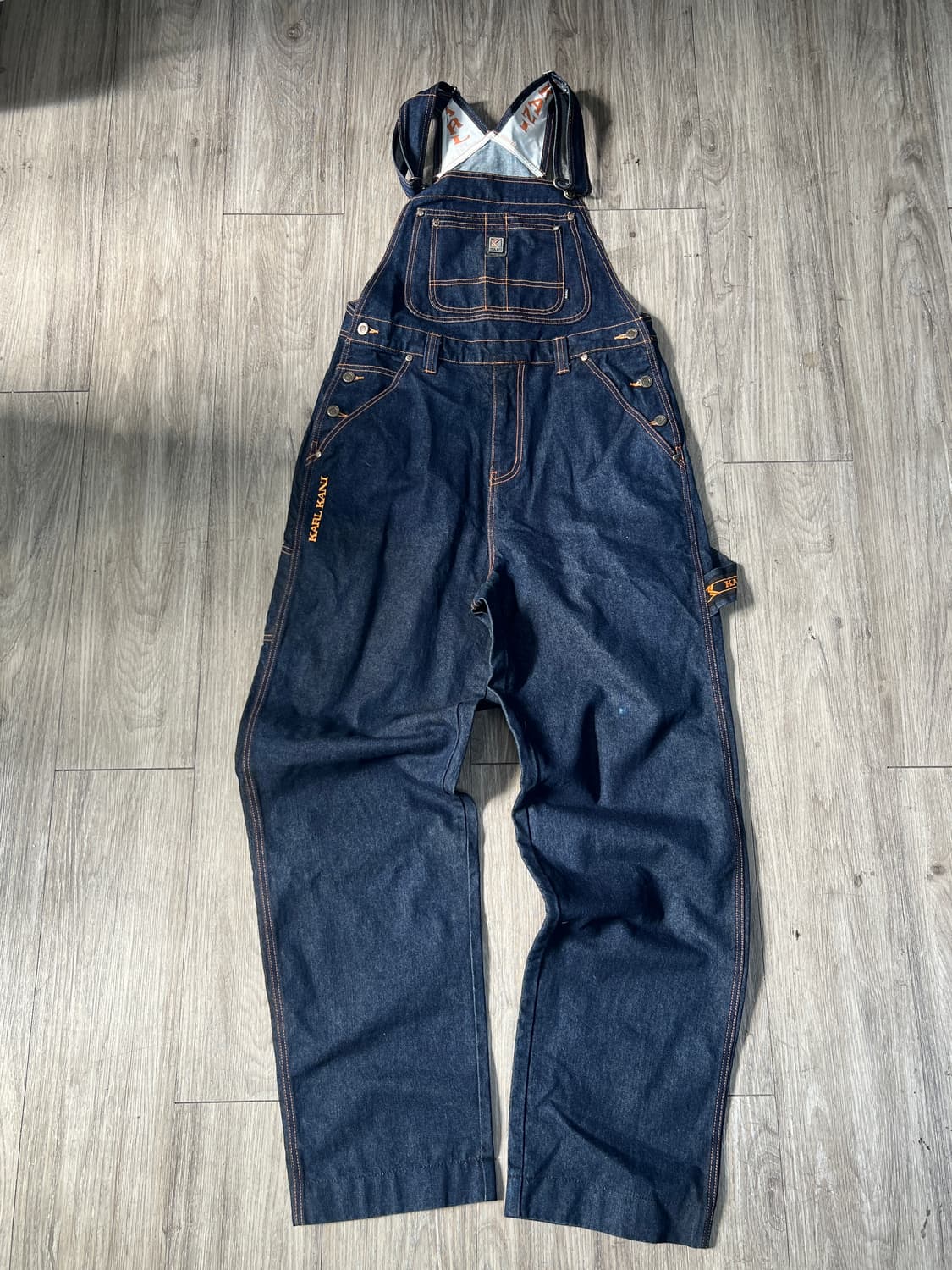 Karl Kani 칼카니 올드스쿨 빈티지 인디고 생지 데님 롤업 멜빵  상품이미지1