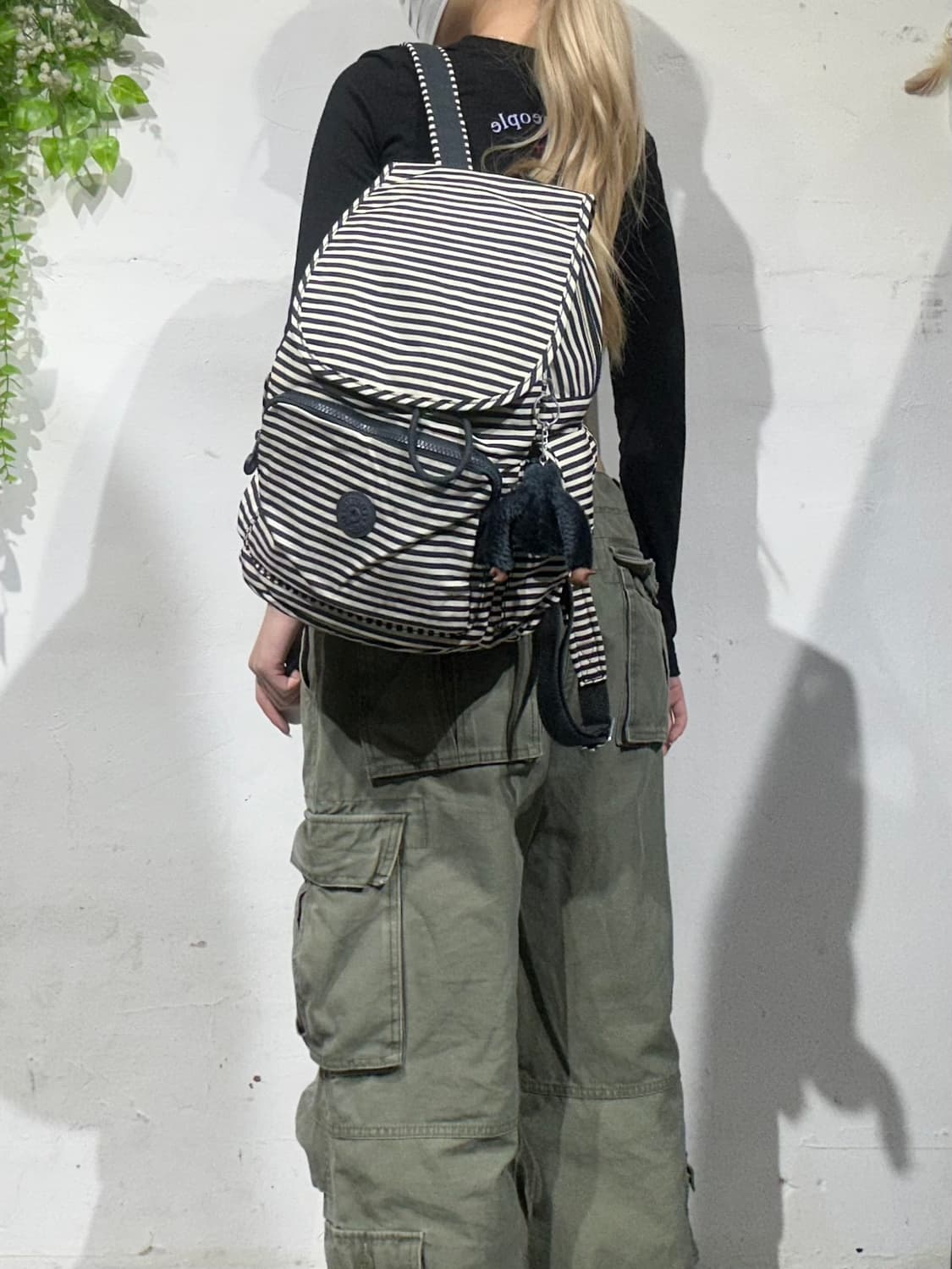 키플링 블랙 줄무니 키치 y2k 미니 백팩 가방 상품이미지1