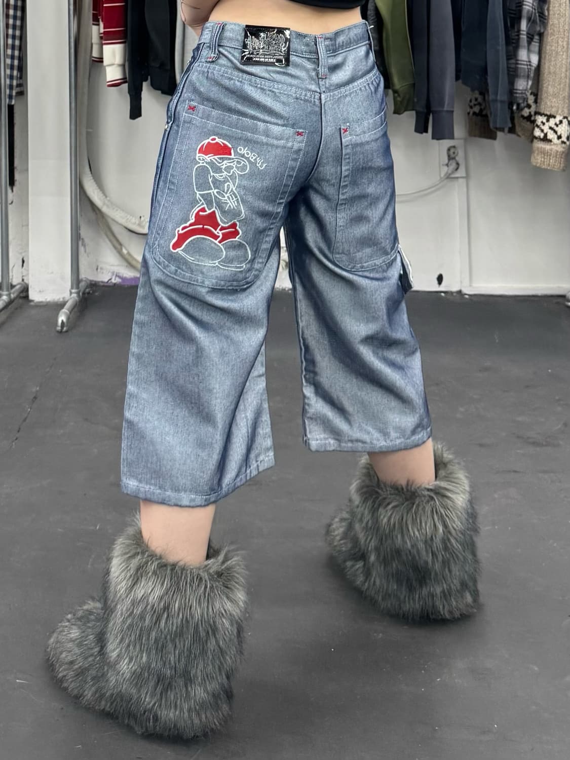 SOHN 메탈릭 실버 데님팬츠 상품이미지1