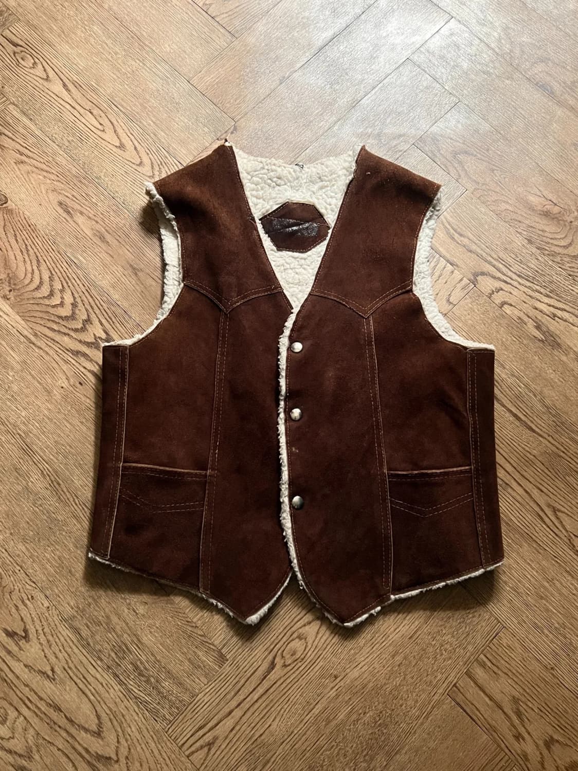 [S]90's USA 빈티지 스웨이드 웨스턴 베스트 상품이미지1