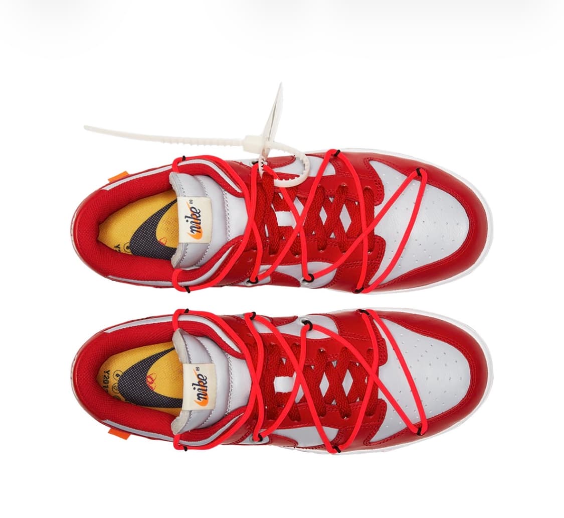 나이키 오프화이트 덩크 로우 유니버시티 레드 265mm 상품이미지2