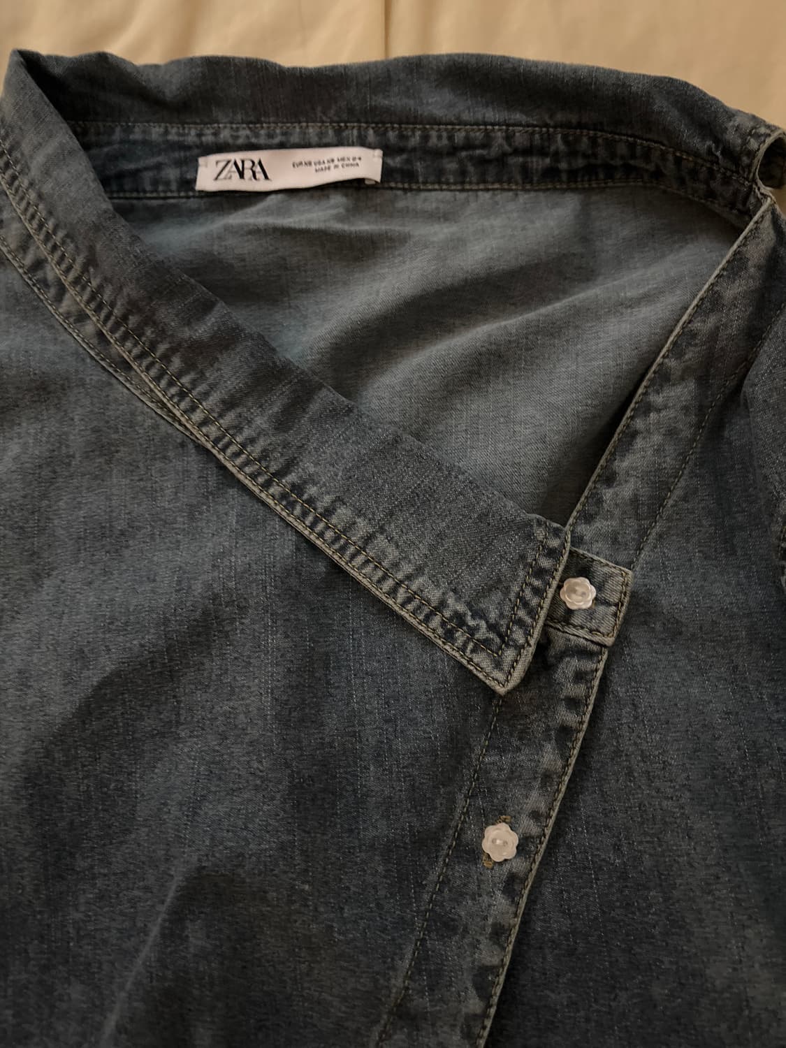zara curved denim shirts 상품이미지2