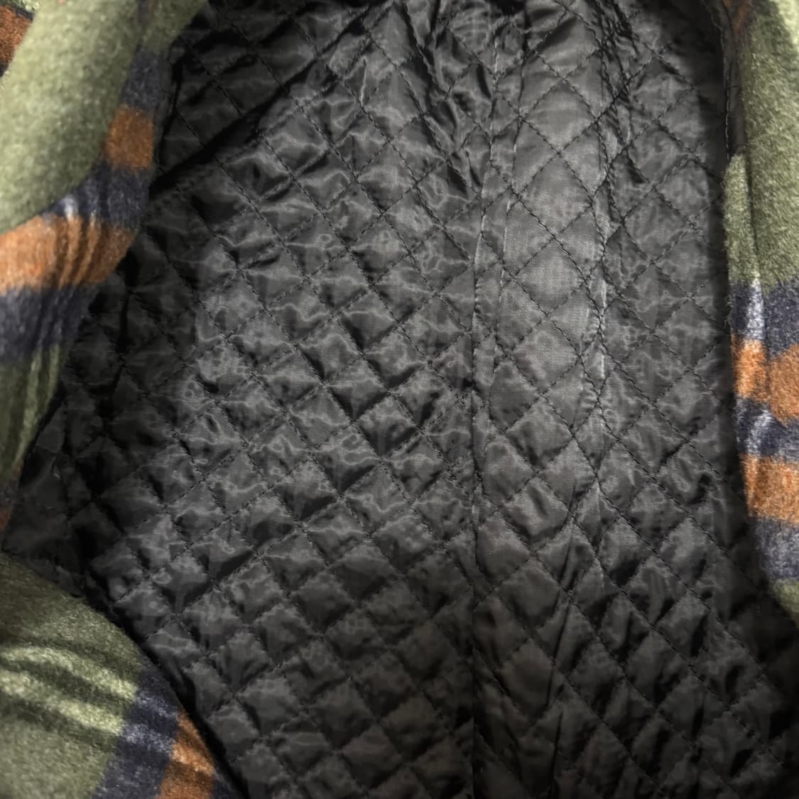 어텐션 누빔안감 체크 코트 울코트 상품이미지4