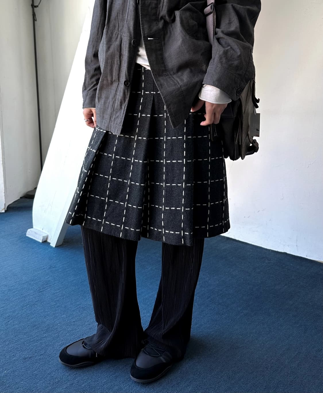 Felted wool stitch design skirt 상품이미지6