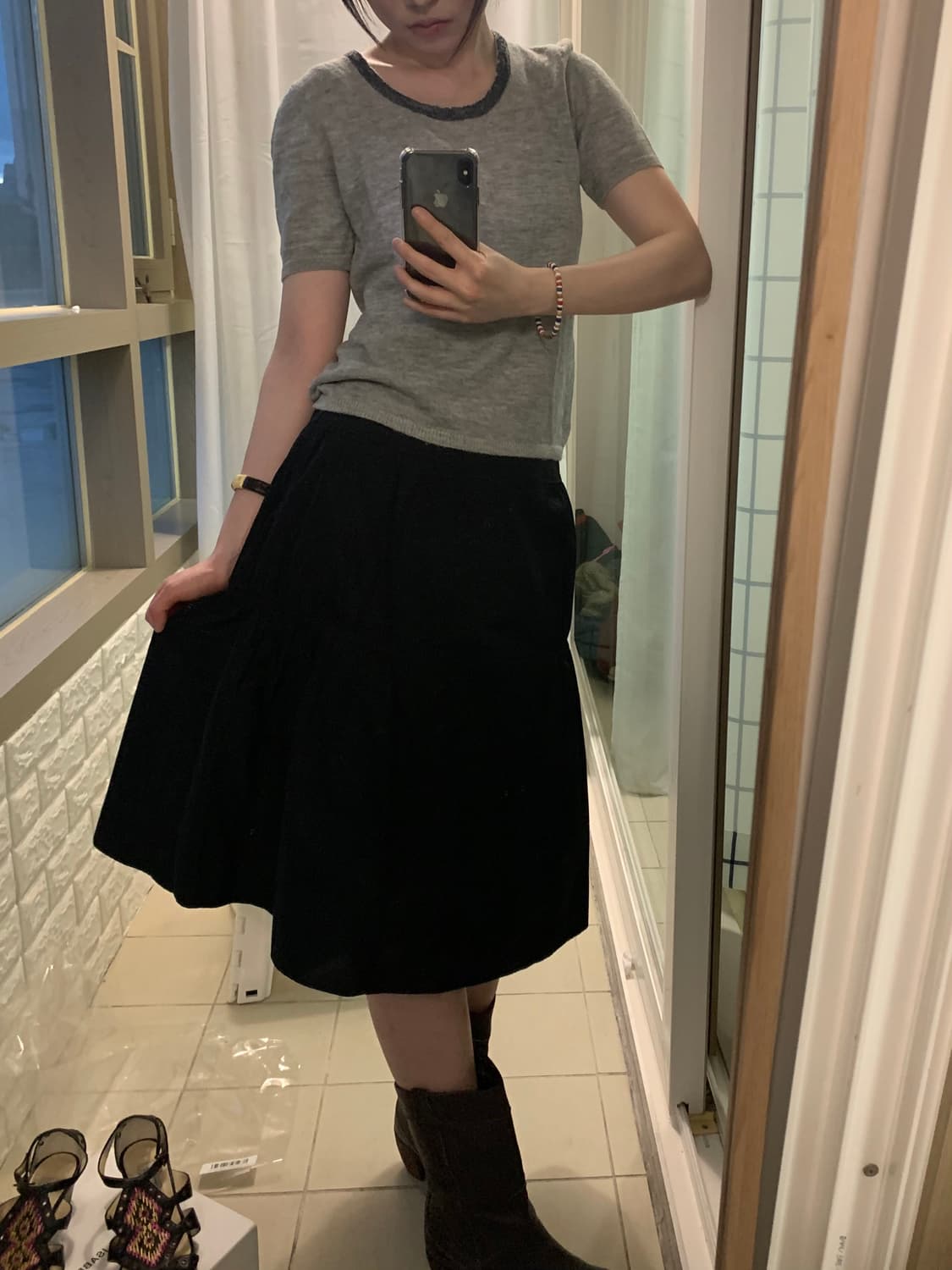 Hiroko Koshino grey wool half knit 상품이미지6