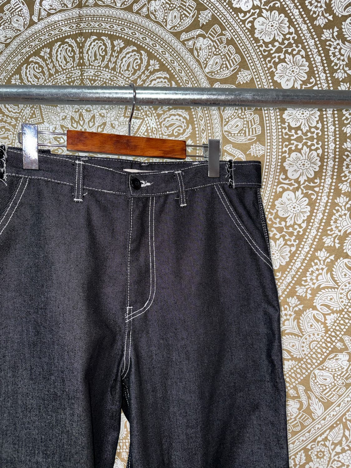 Allover 스티치 카고 흑청 카펜터 데님팬츠  상품이미지4