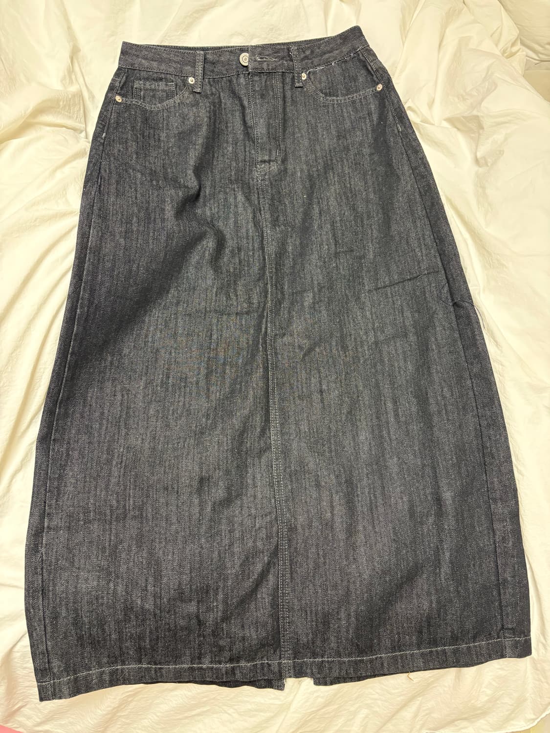 Ordinary Holiday 흑청 데님 롱스커트 상품이미지1