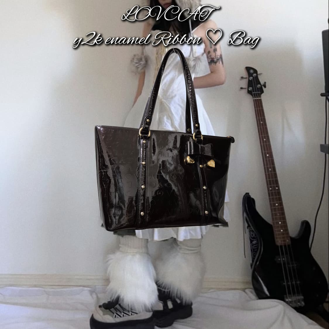 LOVCAT y2k enamel Ribbon ♡ Bag 상품이미지1