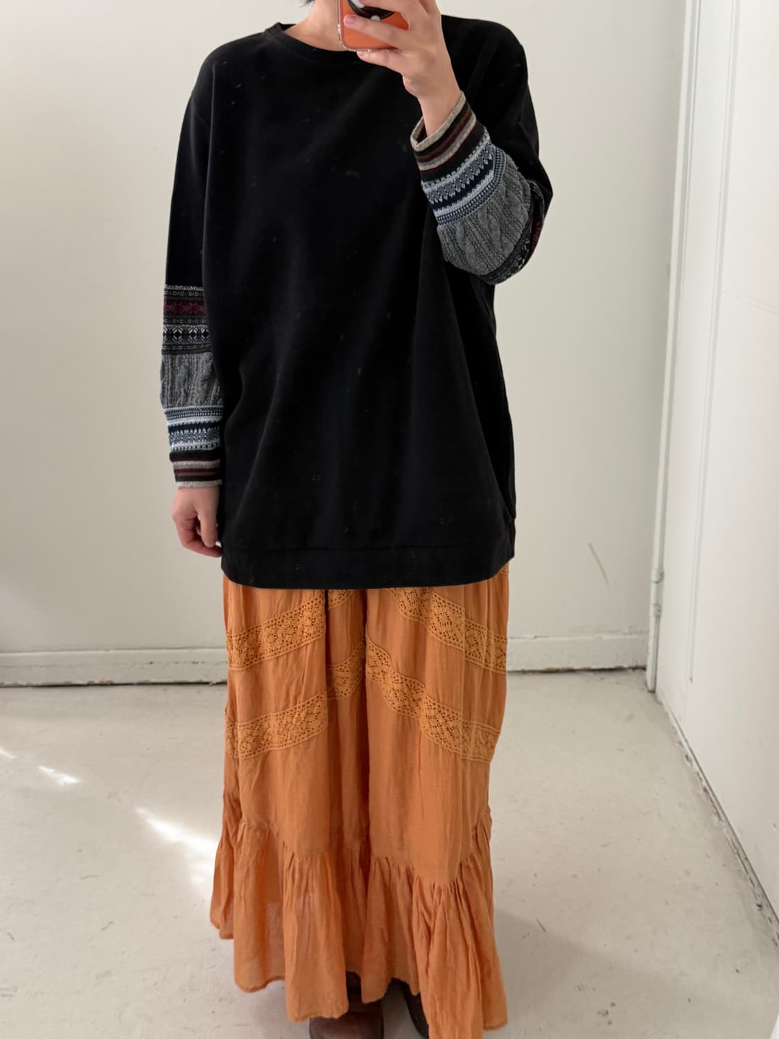 일본빈티지 에스닉 소매 탑 상품이미지2