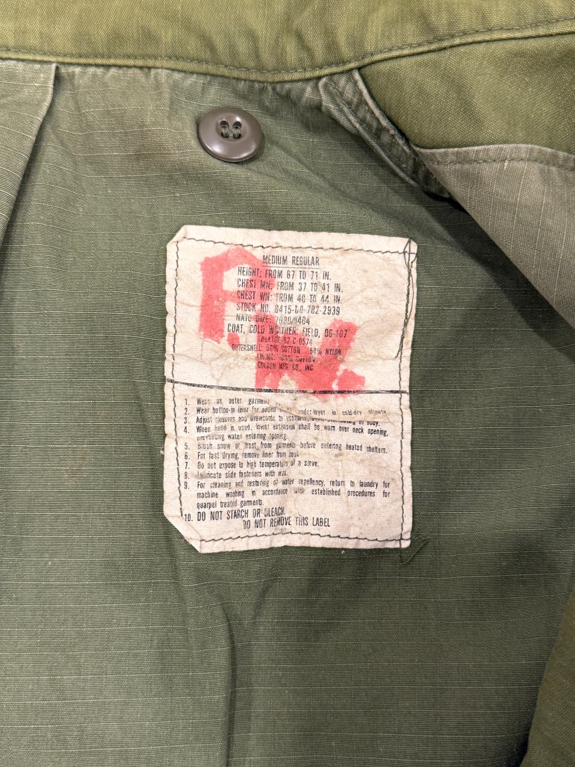 80s Military U.S.Army 미군 오리지날 M-65 필드 자켓 상품이미지10