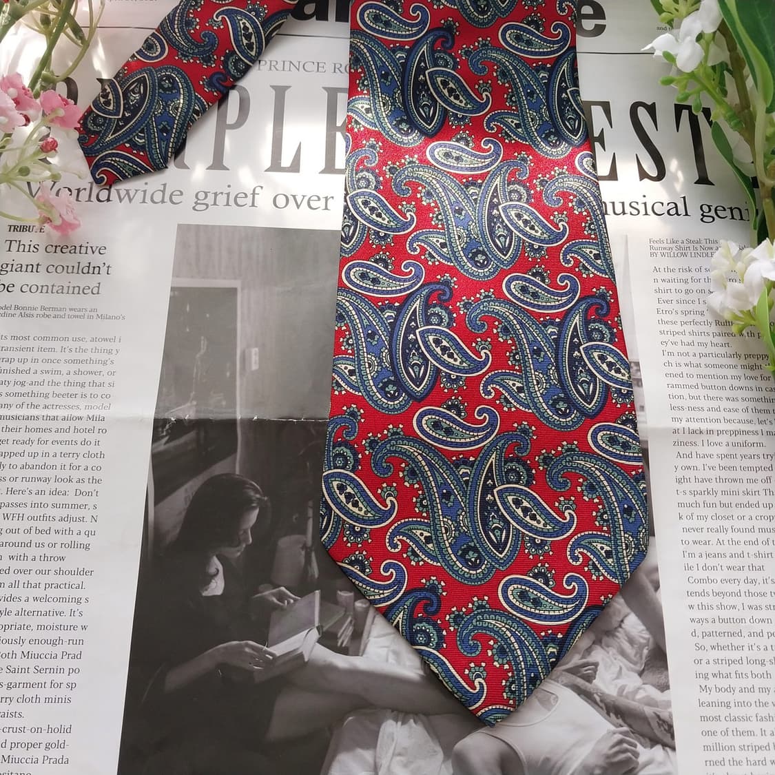 카를로 콜롬보 실크 레드 페이즐리 넥타이 10cm A+등급 K1713
 상품이미지5