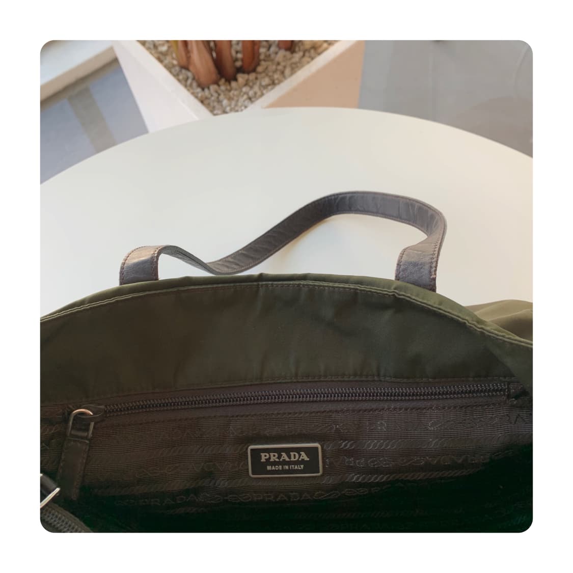 (PRADA)프라다 카키 투포켓 토트백 상품이미지6