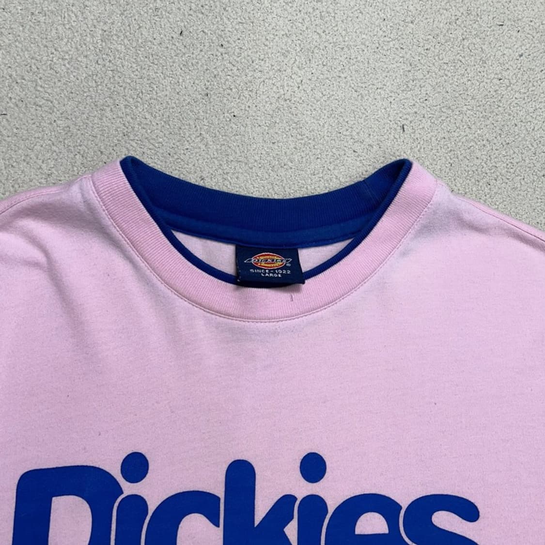 DICKIES 핑크+블루 레이어드 반팔 L 상품이미지5